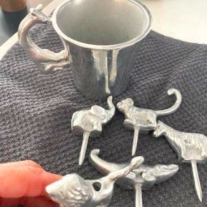 MARIPOSA Animal Candle Holder Set of 6, With Matching Cup
